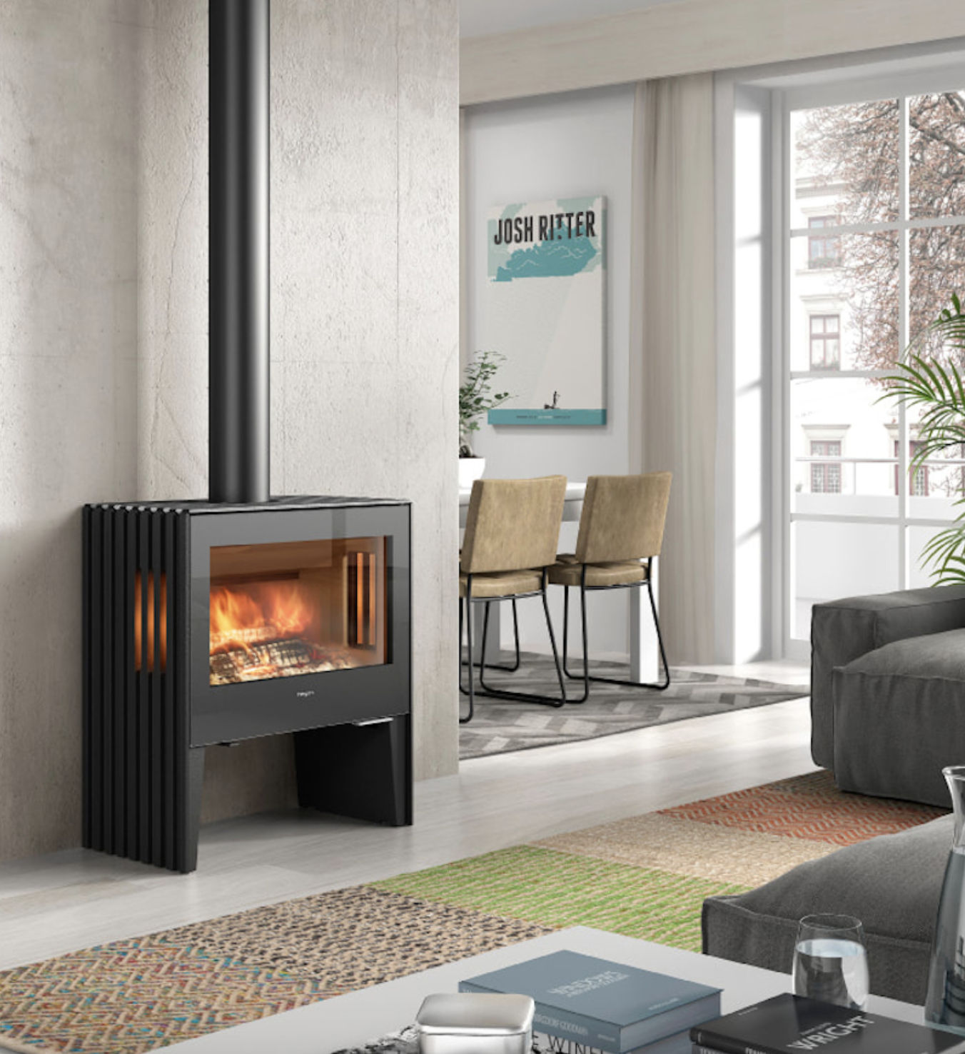 Hergom Glance L Wood Heater - Wignells Heating & Cooking