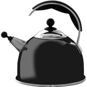 AGA Stainless Steel Whistling Kettle_Black_Wignells